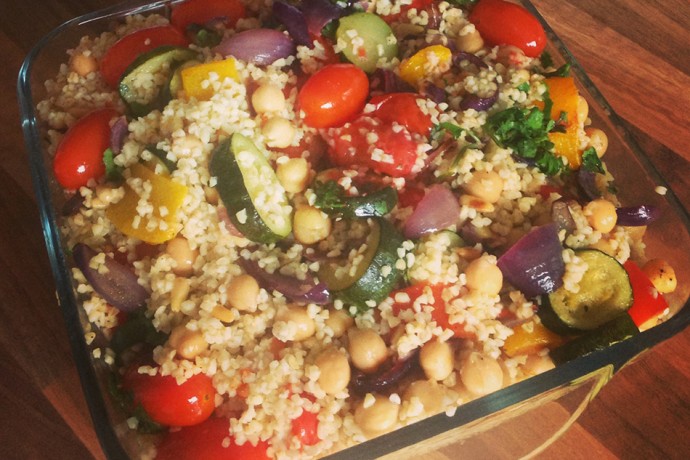 Roasted vegetable couscous recipe Thrive Health & Nutrition Magazine