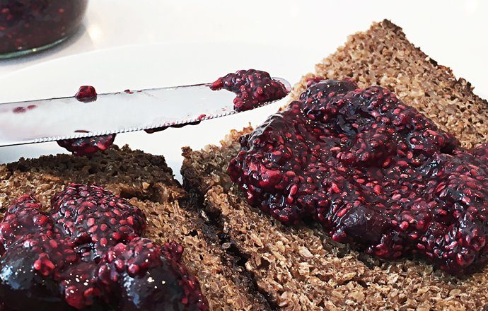 Vegan Blueberry and Raspberry Chia Seed Jam Thrive Health & Nutrition Magazine
