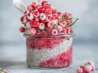 Almond Milk Chia Pudding With Berries packed with fibre