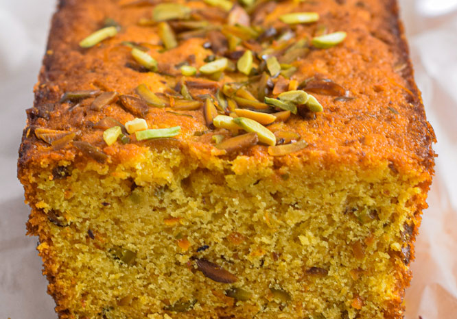 Orange Pistachio and Saffron Loaf